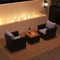 3-Piece Furniture Set with Rattan Single Sofa Acacia Wood Coffee Table Including Cushions for Outdoor and Indoor Use